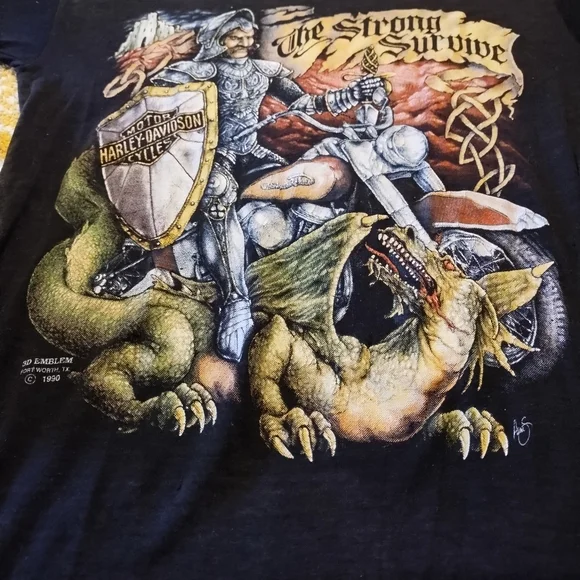 Vintage 1990 Harley Davidson T-shirt (Open To Offers)😊 - Picture 7 of 10